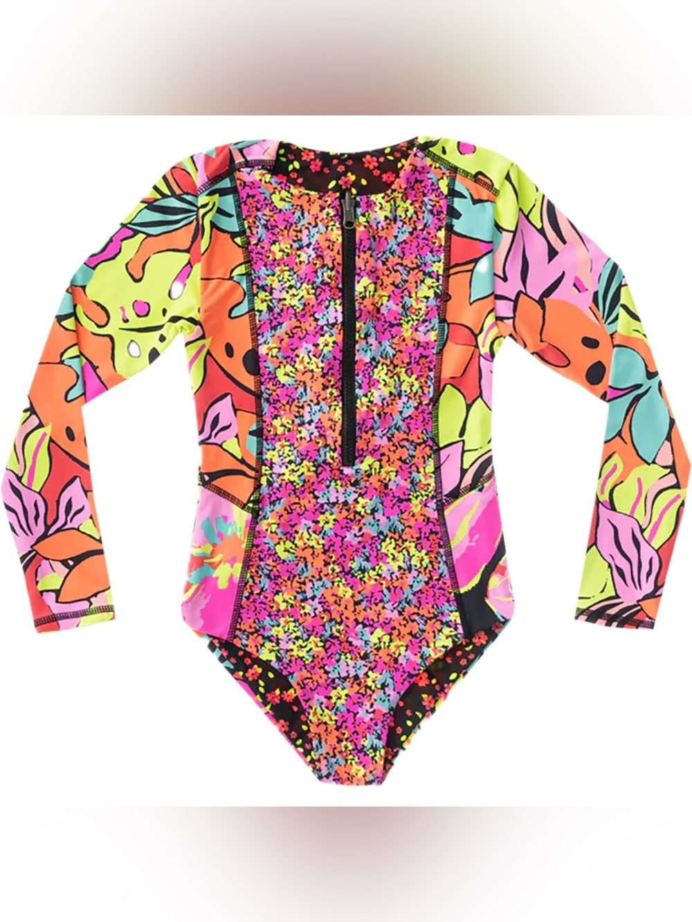 MAAJI kids one piece reversible long sleeve swimsuit size 12 NWT